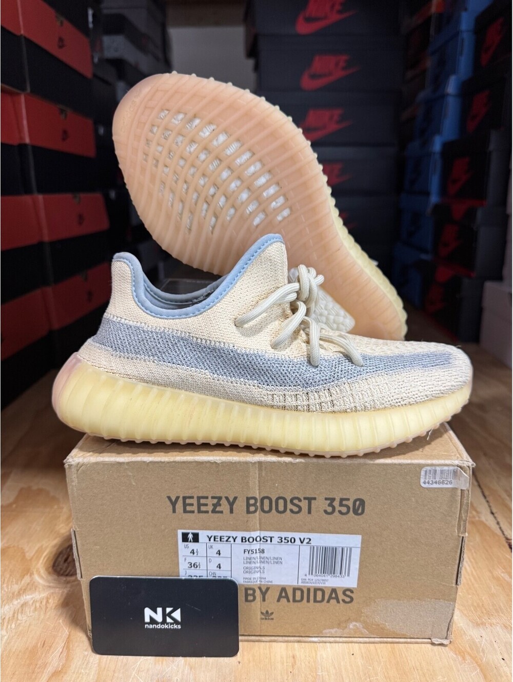 Adidas Yeezy Boost 350 V2 'Linen' FY5158 USED MENS SZ 4.5